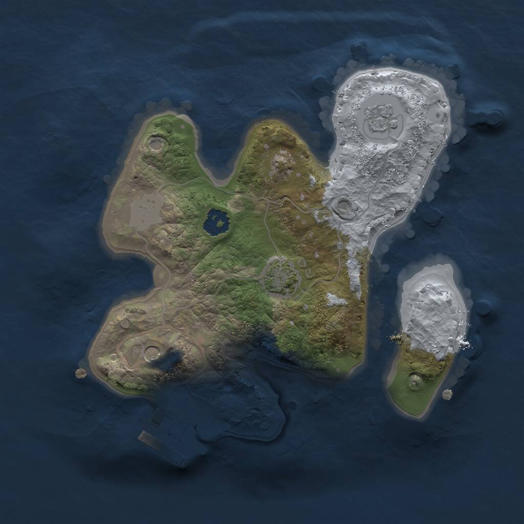 Rust Map: Procedural Map, Size: 2000, Seed: 847953974, 5 Monuments