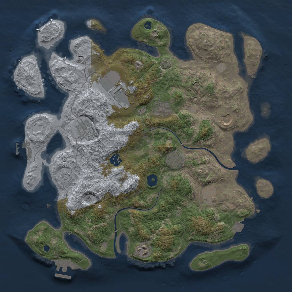 Rust Map: Procedural Map, Size: 3750, Seed: 78862315, 14 Monuments