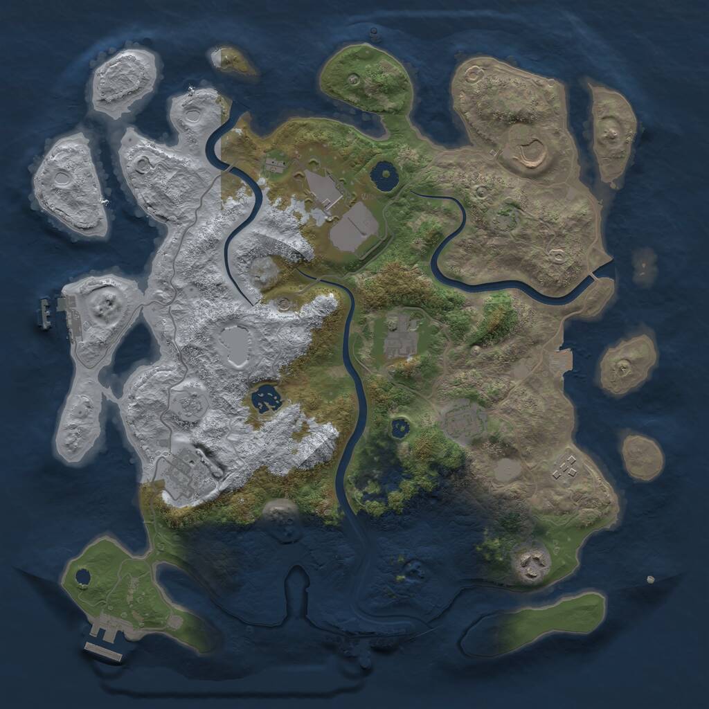 Rust Map: Procedural Map, Size: 3750, Seed: 78862315, 14 Monuments