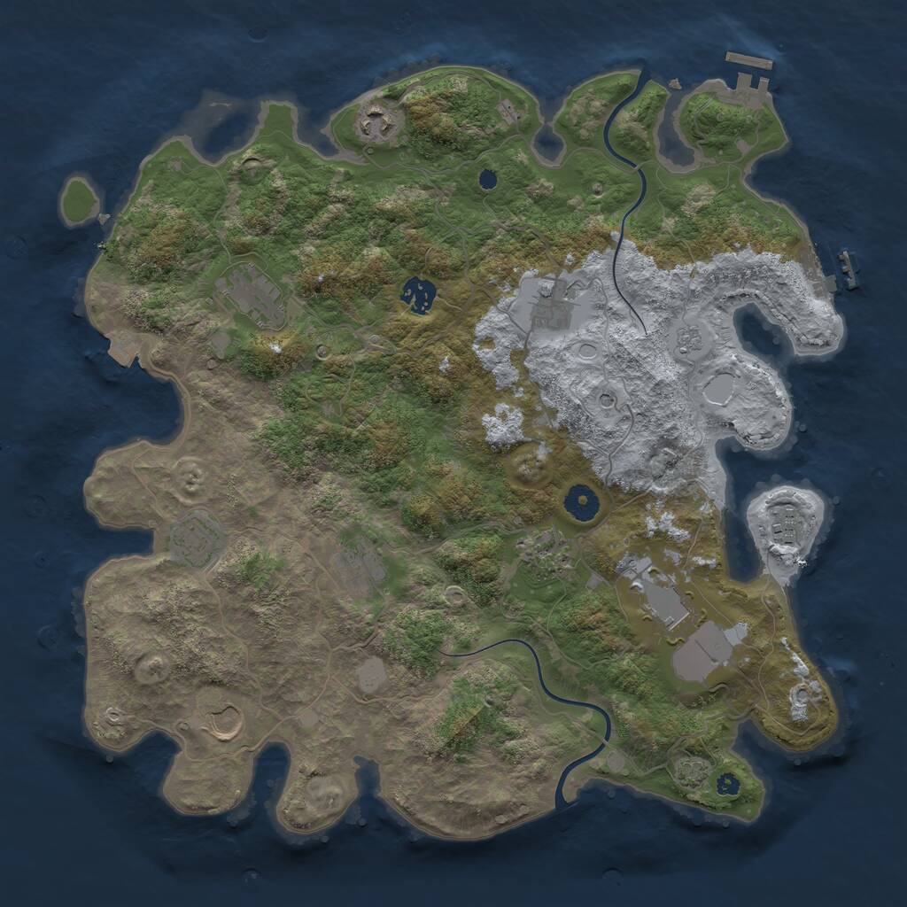 Rust Map: Procedural Map, Size: 3900, Seed: 40, 16 Monuments