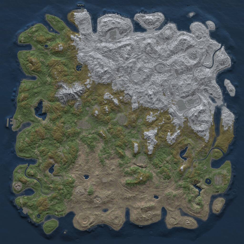 Rust Map: Procedural Map, Size: 6000, Seed: 1513979696, 17 Monuments