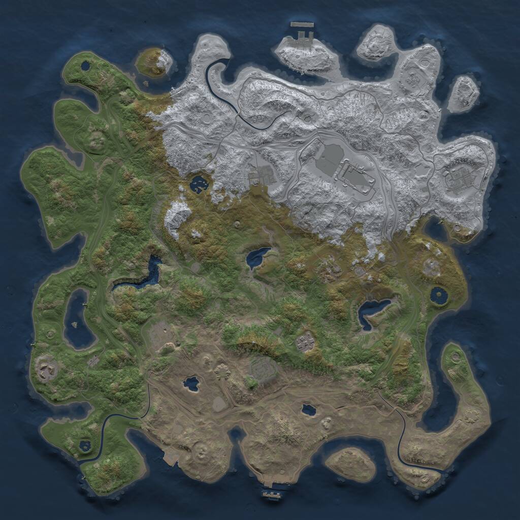 Rust Map: Procedural Map, Size: 4500, Seed: 850290924, 15 Monuments