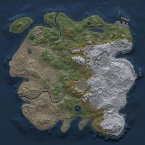 Thumbnail Rust Map: Procedural Map, Size: 3400, Seed: 391089116, 12 Monuments