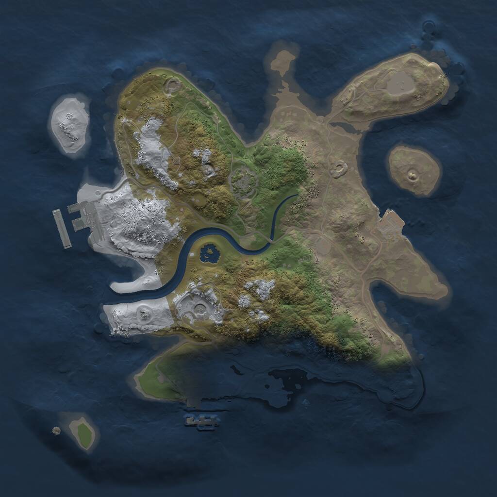 Rust Map: Procedural Map, Size: 2500, Seed: 6506, 5 Monuments