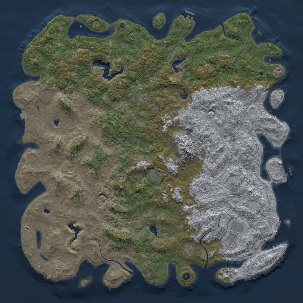 Rust Map: Procedural Map, Size: 6000, Seed: 1424579752, 17 Monuments