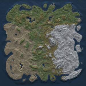 Thumbnail Rust Map: Procedural Map, Size: 6000, Seed: 1424579752, 17 Monuments