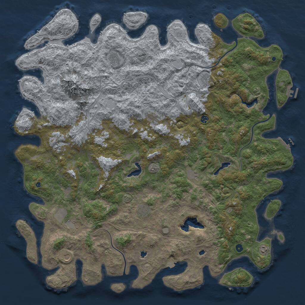 Rust Map: Procedural Map, Size: 6000, Seed: 1710129279, 17 Monuments