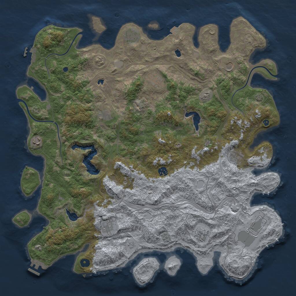 Rust Map: Procedural Map, Size: 4800, Seed: 1982, 17 Monuments