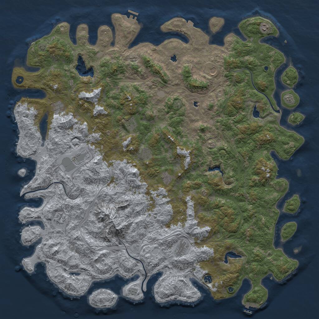 Rust Map: Procedural Map, Size: 6000, Seed: 218, 17 Monuments