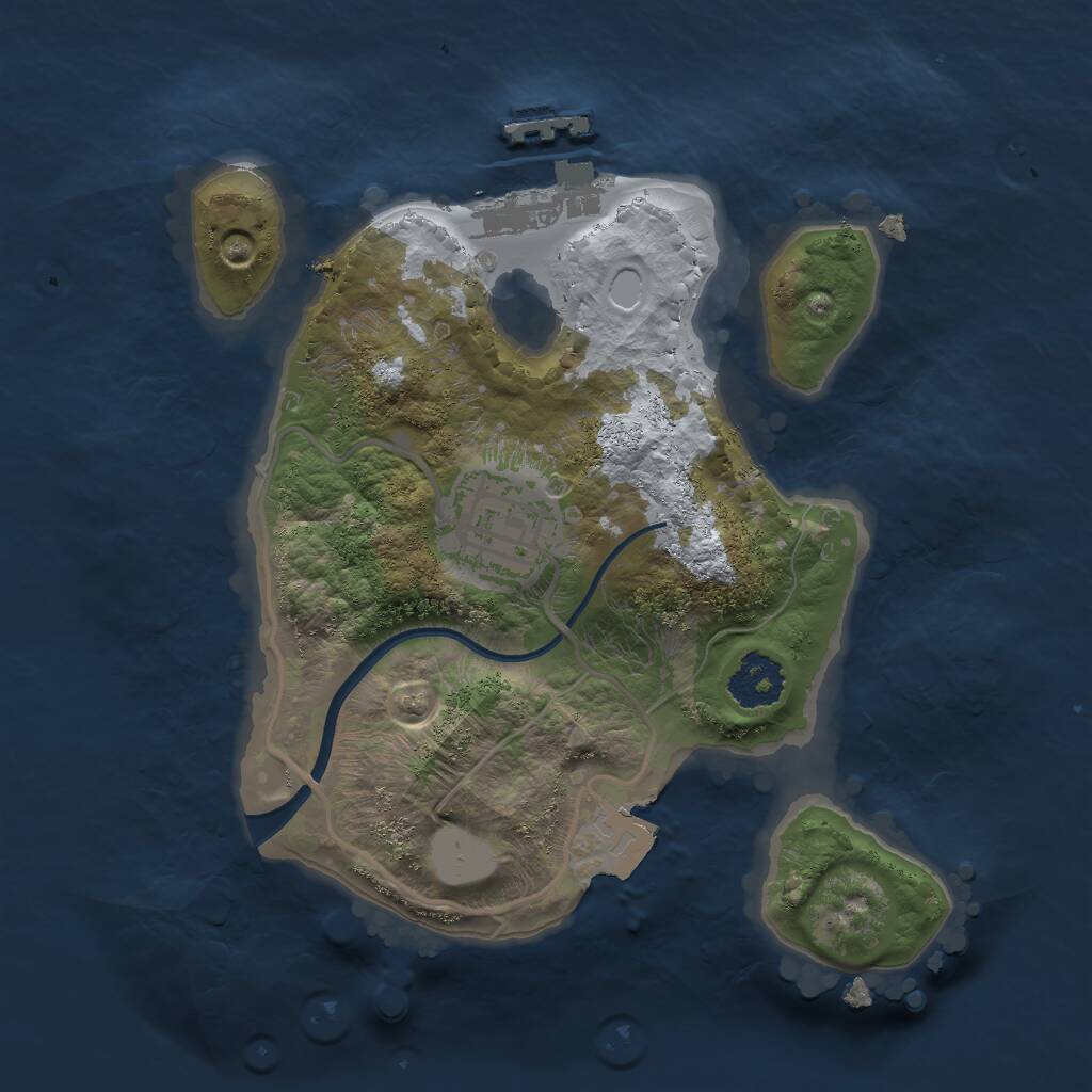 Rust Map: Procedural Map, Size: 2000, Seed: 2004106136, 3 Monuments