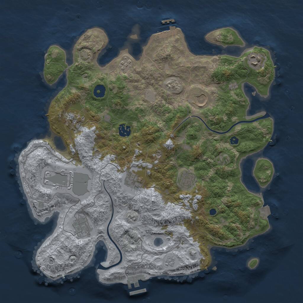 Rust Map: Procedural Map, Size: 3600, Seed: 459, 15 Monuments