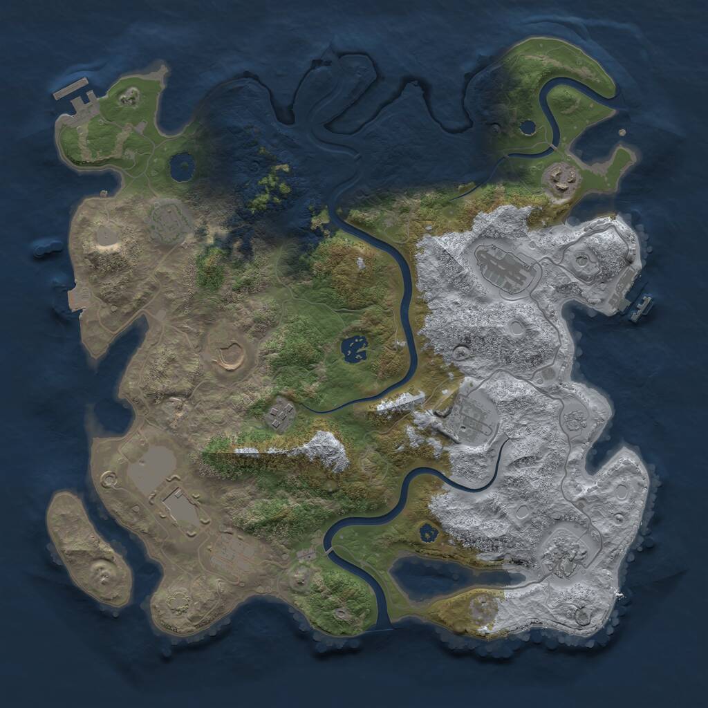 Rust Map: Procedural Map, Size: 3850, Seed: 1522890359, 16 Monuments
