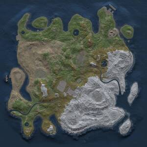 Thumbnail Rust Map: Procedural Map, Size: 3500, Seed: 354537017, 14 Monuments