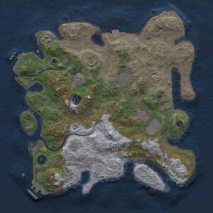 Thumbnail Rust Map: Procedural Map, Size: 3500, Seed: 968416841, 13 Monuments