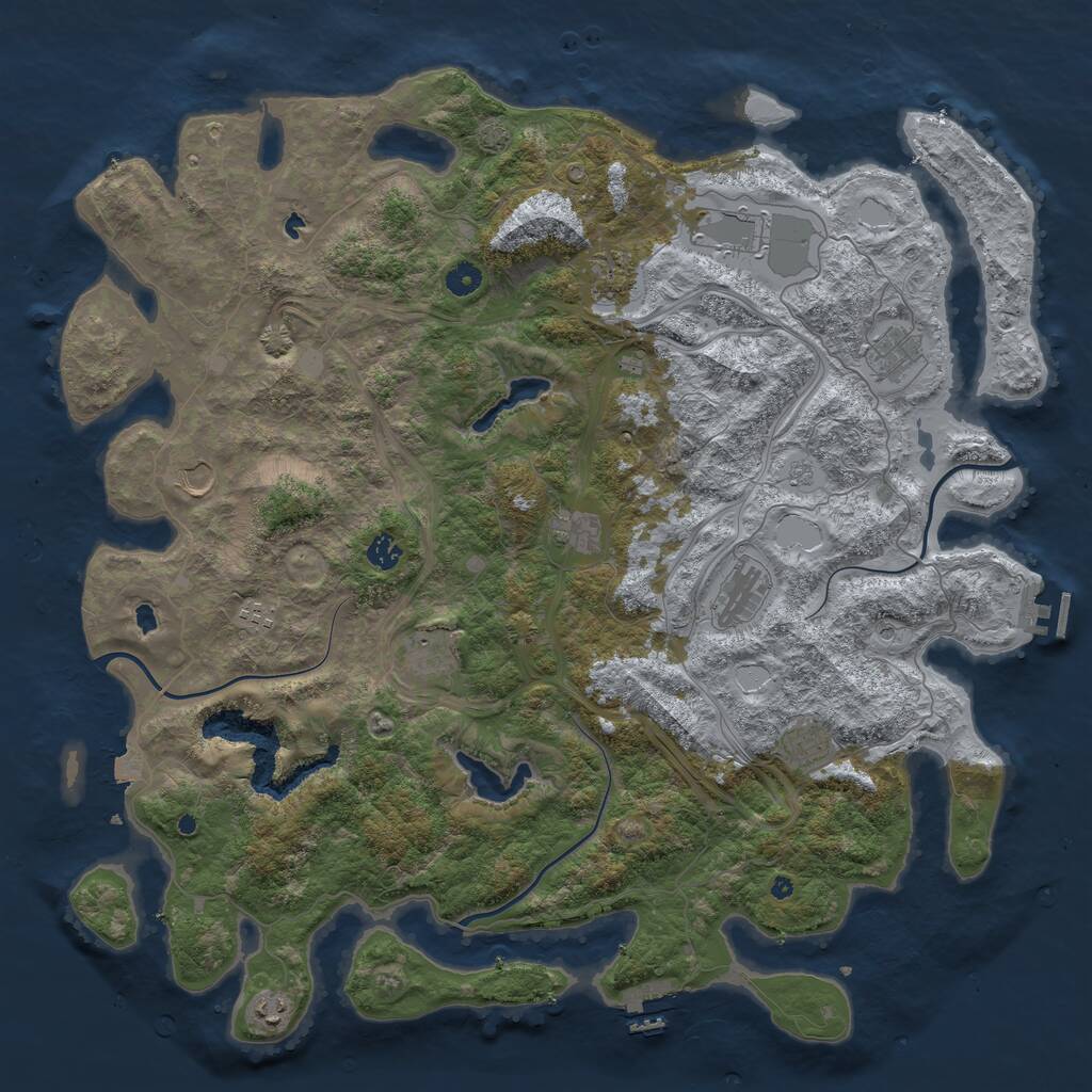 Rust Map: Procedural Map, Size: 4800, Seed: 290450157, 17 Monuments