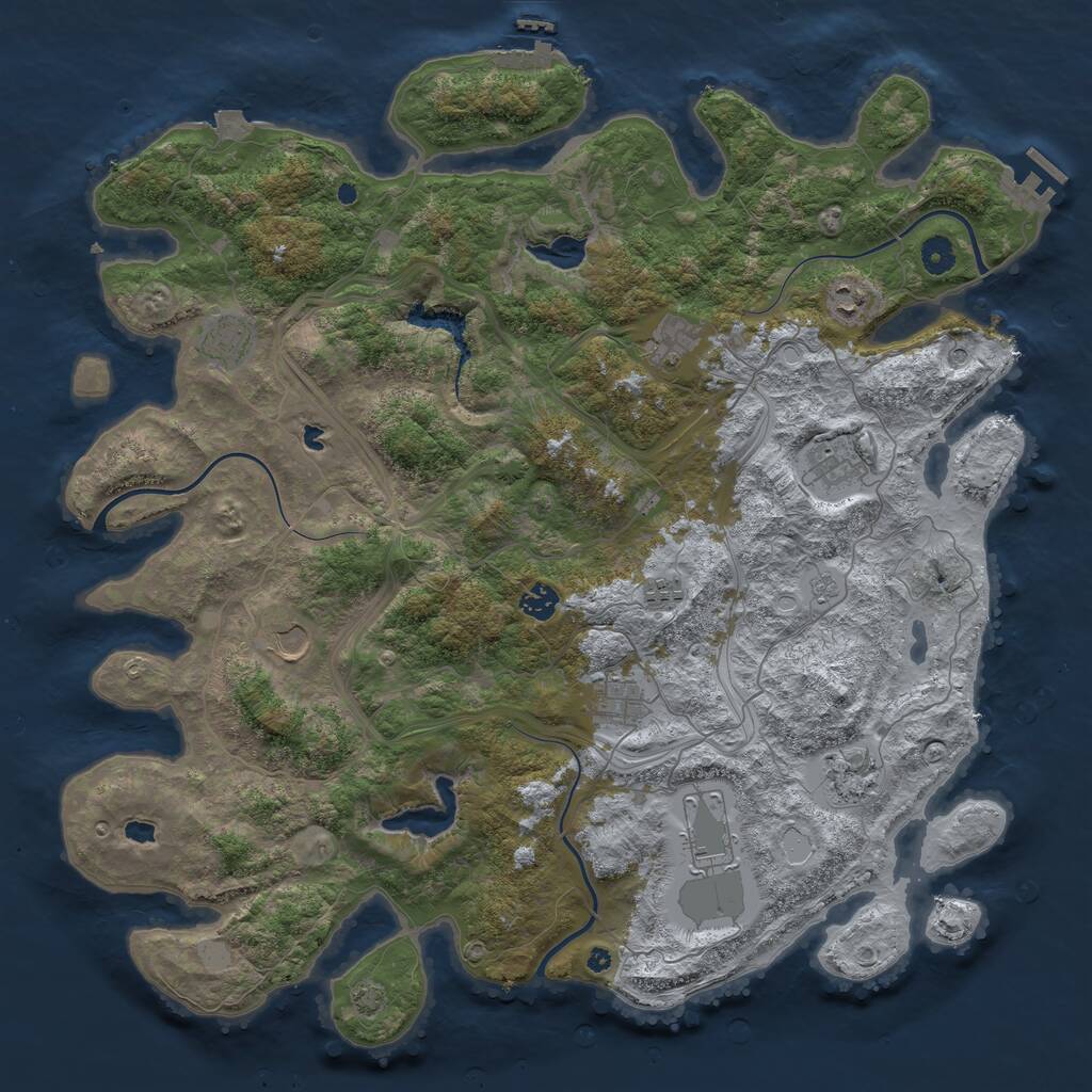 Rust Map: Procedural Map, Size: 4500, Seed: 2084575545, 16 Monuments