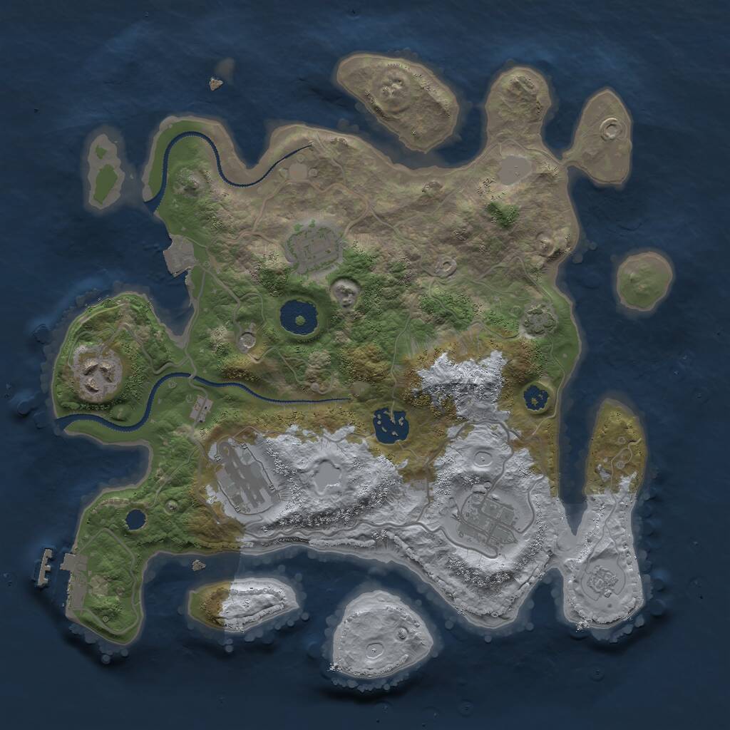 Rust Map: Procedural Map, Size: 3000, Seed: 2019014892, 10 Monuments