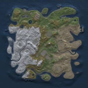 Thumbnail Rust Map: Procedural Map, Size: 3750, Seed: 118236330, 15 Monuments