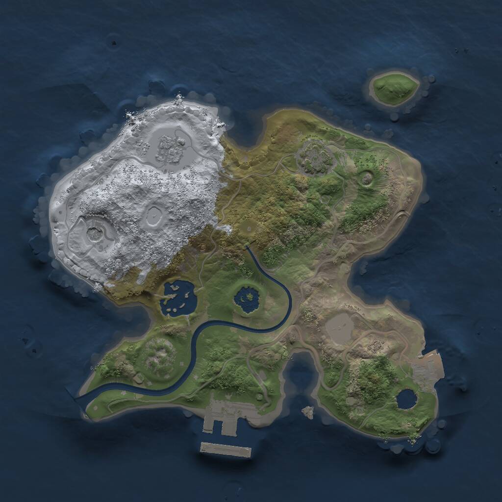 Rust Map: Procedural Map, Size: 2000, Seed: 1722924723, 6 Monuments