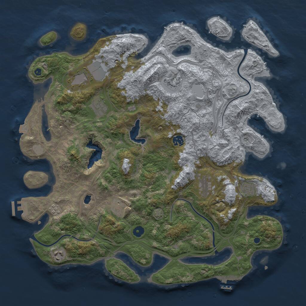 Rust Map: Procedural Map, Size: 4250, Seed: 2079707594, 15 Monuments