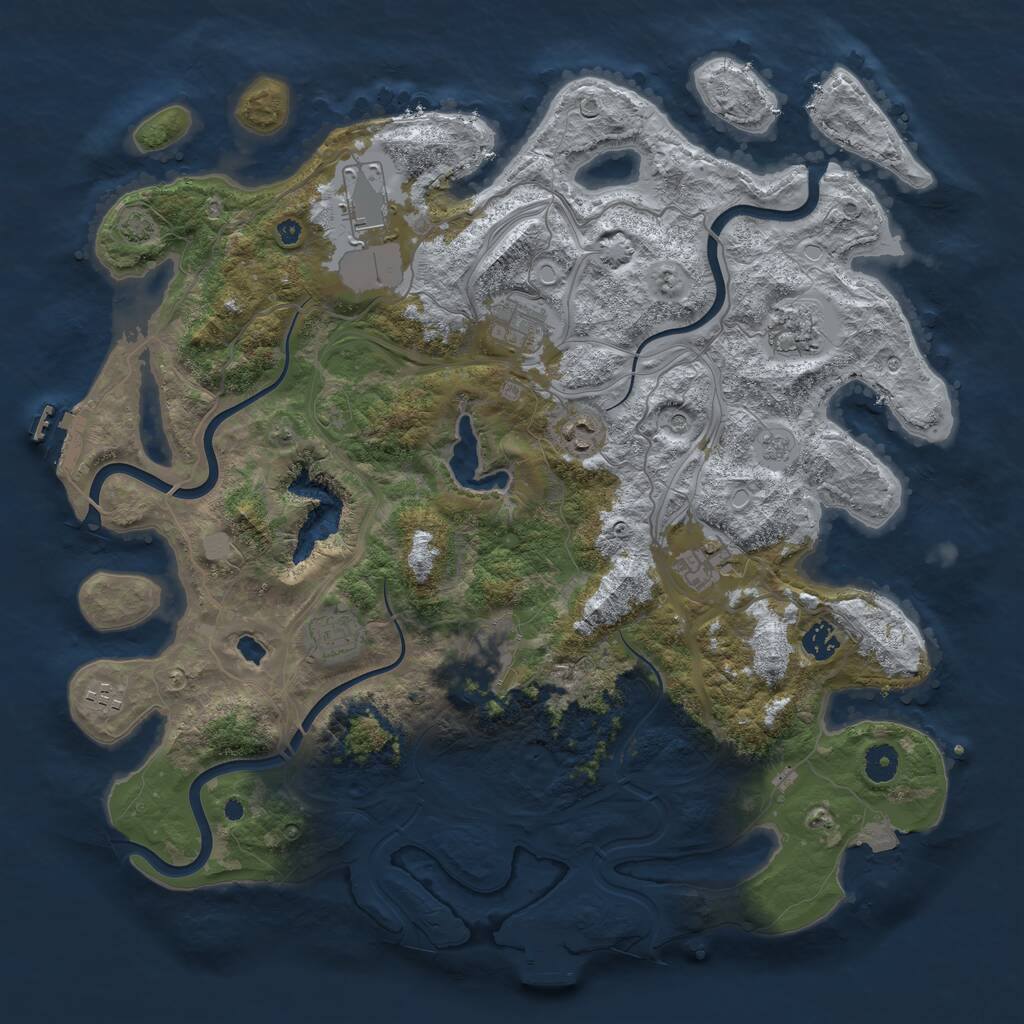 Rust Map: Procedural Map, Size: 4250, Seed: 2079707594, 15 Monuments
