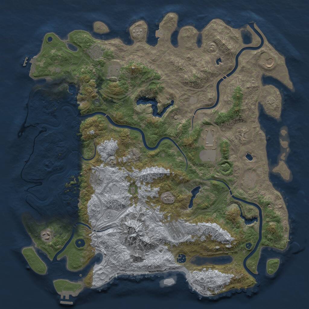 Rust Map: Procedural Map, Size: 5000, Seed: 1900502, 17 Monuments