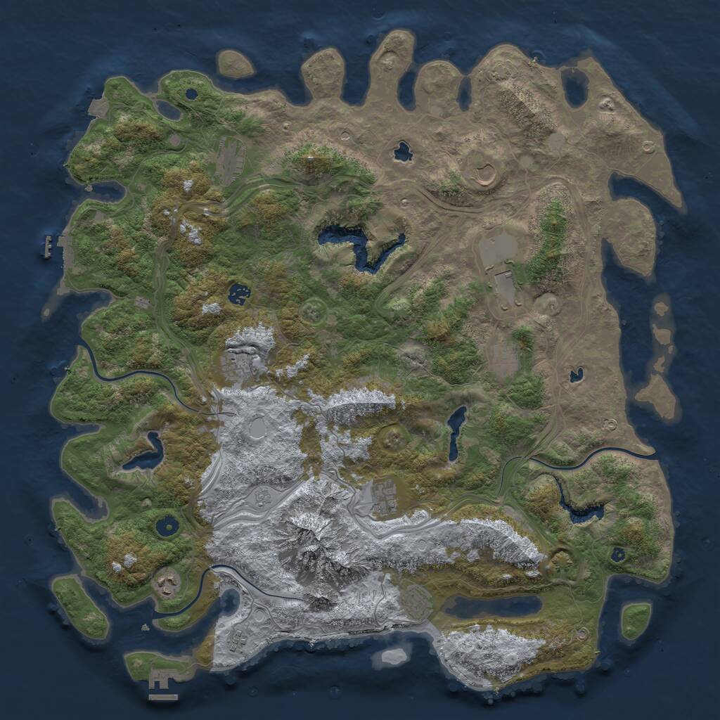 Rust Map: Procedural Map, Size: 5000, Seed: 1900502, 16 Monuments