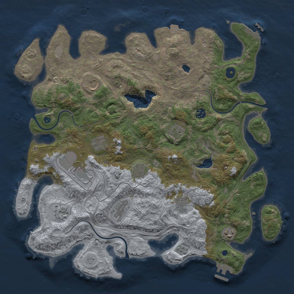 Rust Map: Procedural Map, Size: 4250, Seed: 1738036077, 17 Monuments