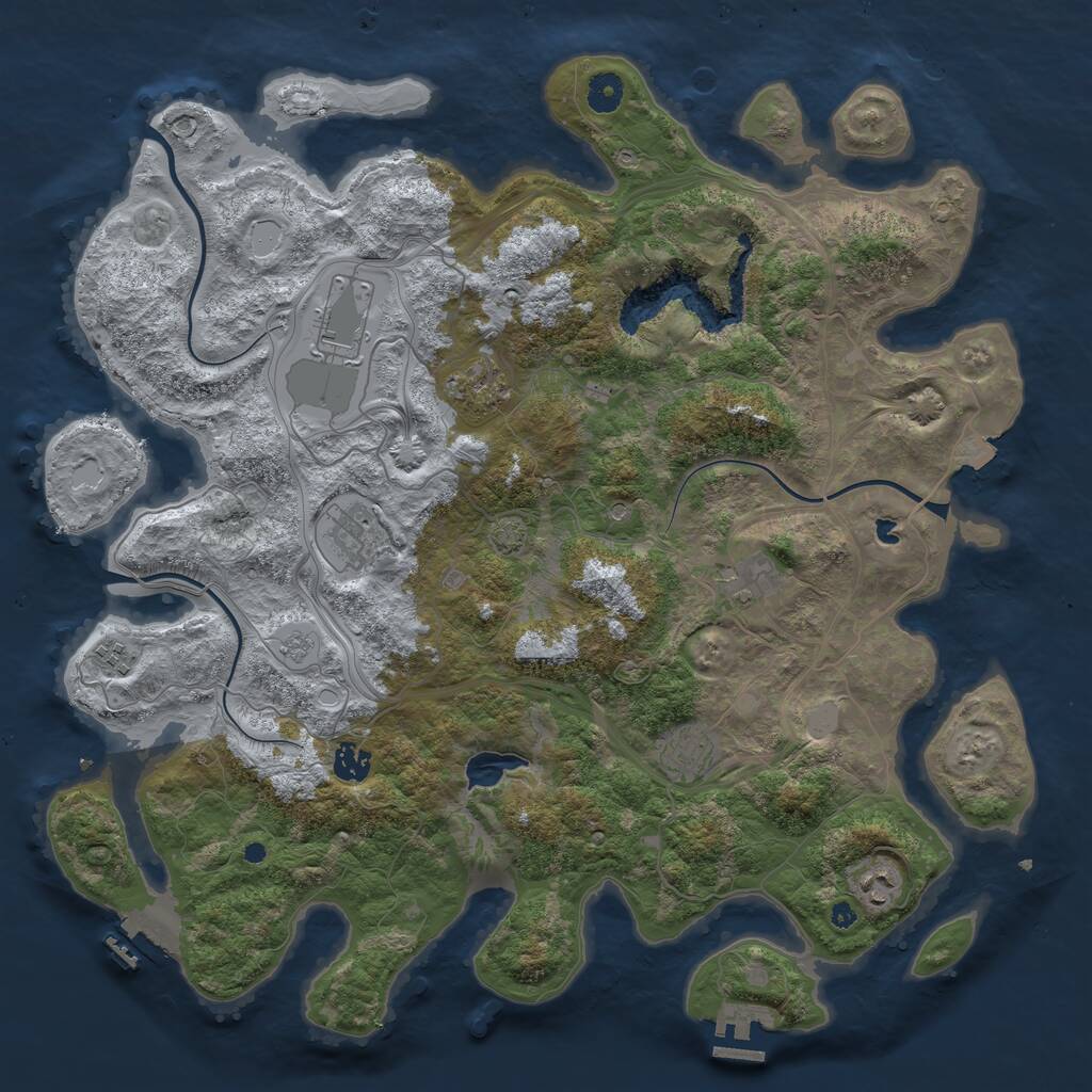 Rust Map: Procedural Map, Size: 4250, Seed: 443852064, 14 Monuments