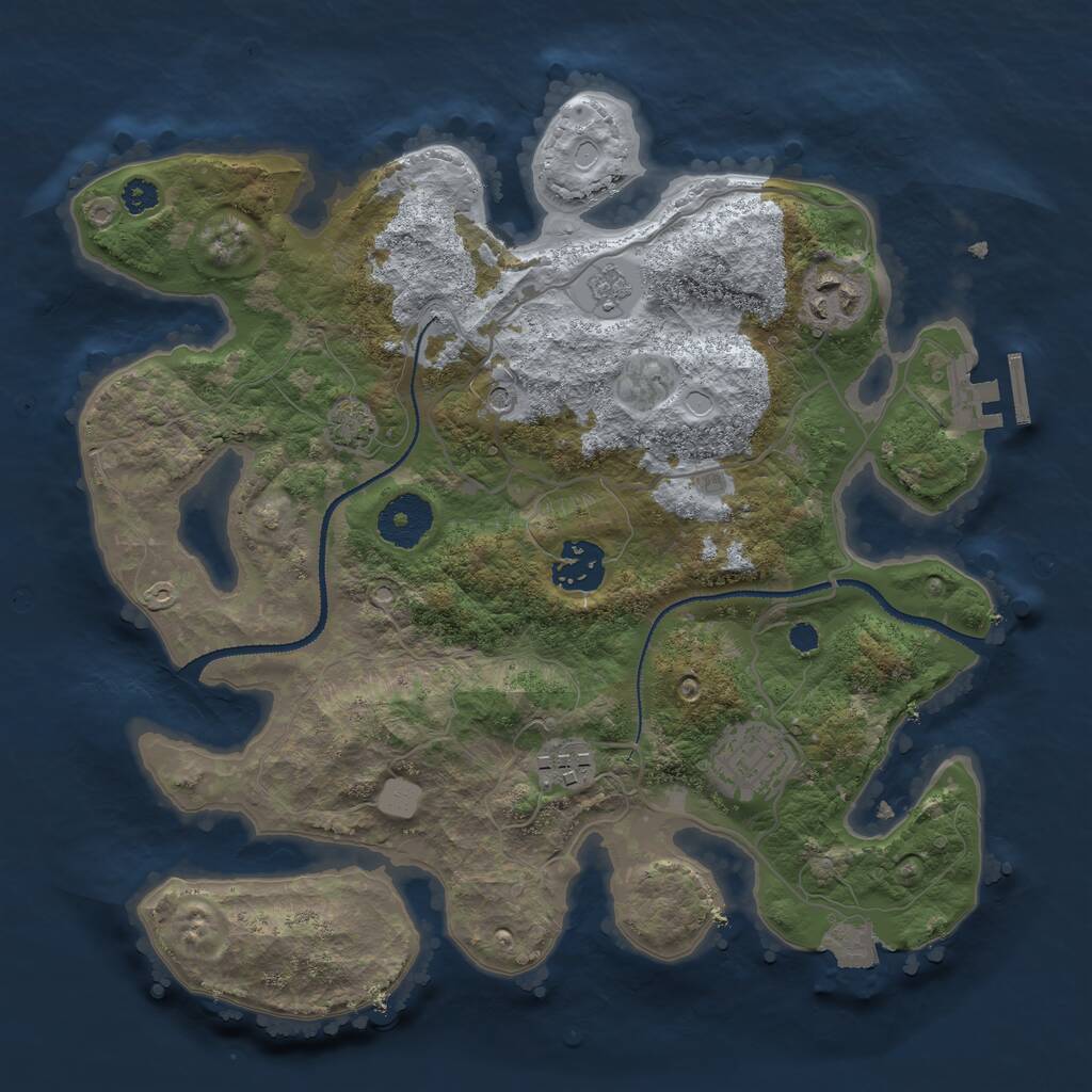 Rust Map: Procedural Map, Size: 3100, Seed: 657435, 9 Monuments