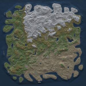 Thumbnail Rust Map: Procedural Map, Size: 6000, Seed: 1341162471, 17 Monuments