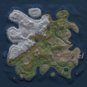 Thumbnail Rust Map: Procedural Map, Size: 3250, Seed: 666546546, 11 Monuments