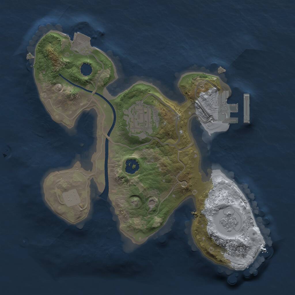 Rust Map: Procedural Map, Size: 2000, Seed: 549150411, 4 Monuments