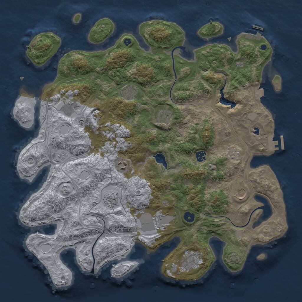 Rust Map: Procedural Map, Size: 4250, Seed: 16053, 16 Monuments