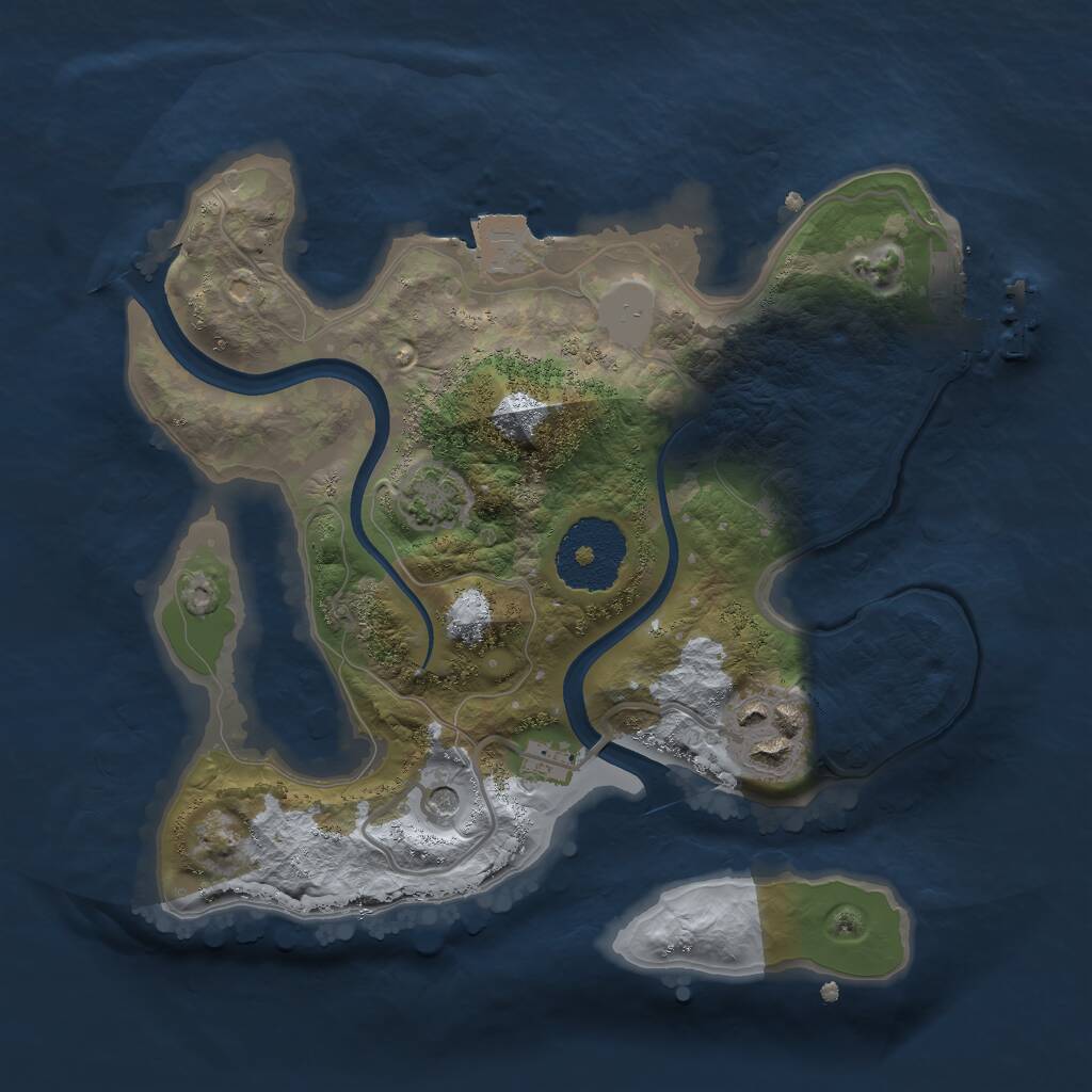 Rust Map: Procedural Map, Size: 2300, Seed: 1942966583, 5 Monuments