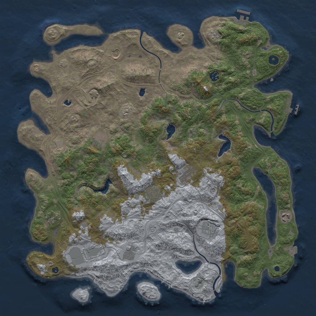 Rust Map: Procedural Map, Size: 4800, Seed: 346543953, 17 Monuments