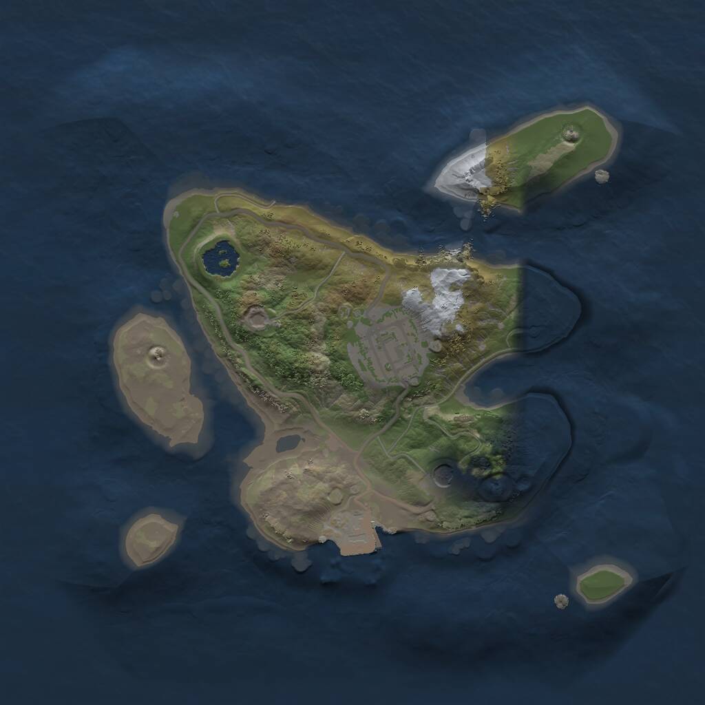 Rust Map: Procedural Map, Size: 2000, Seed: 1540919887, 3 Monuments