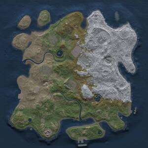 Thumbnail Rust Map: Procedural Map, Size: 3500, Seed: 1548306436, 14 Monuments