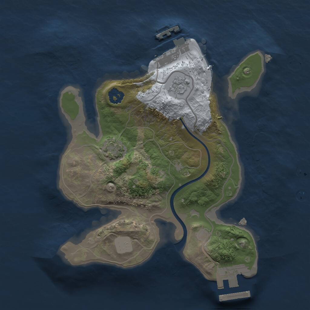 Rust Map: Procedural Map, Size: 2000, Seed: 873479661, 5 Monuments