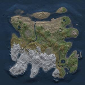 Thumbnail Rust Map: Procedural Map, Size: 3000, Seed: 840001, 9 Monuments