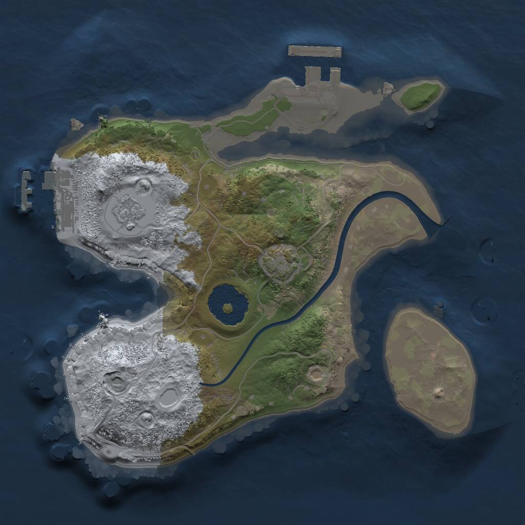 Rust Map: Procedural Map, Size: 2000, Seed: 1171951179, 5 Monuments