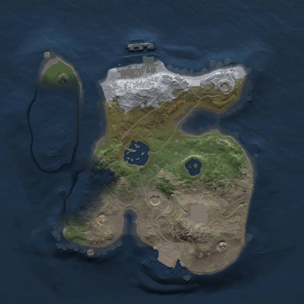Rust Map: Procedural Map, Size: 1850, Seed: 103, 4 Monuments