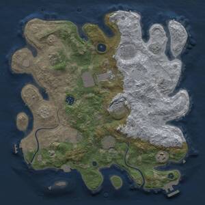 Thumbnail Rust Map: Procedural Map, Size: 3500, Seed: 319370406, 15 Monuments