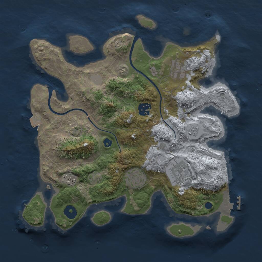 Rust Map: Procedural Map, Size: 3000, Seed: 1551433442, 9 Monuments