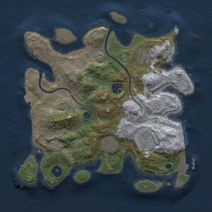 Thumbnail Rust Map: Procedural Map, Size: 3000, Seed: 1551433442, 9 Monuments