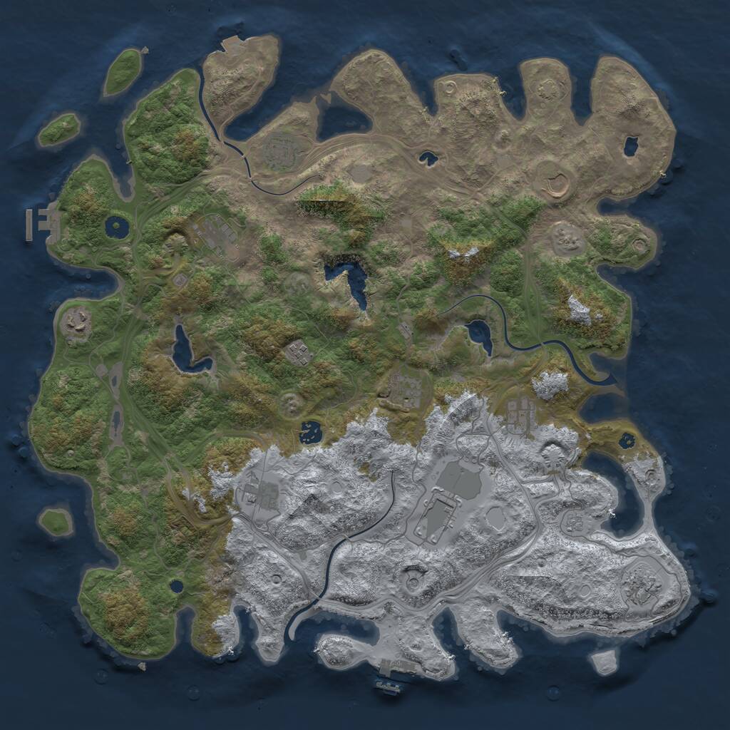 Rust Map: Procedural Map, Size: 4609, Seed: 904444444, 17 Monuments