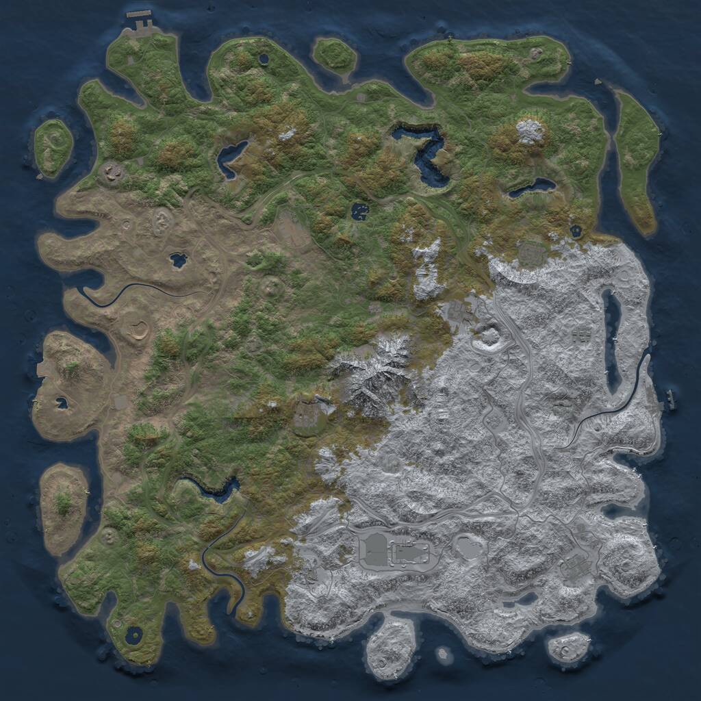 Rust Map: Procedural Map, Size: 5766, Seed: 99999, 17 Monuments