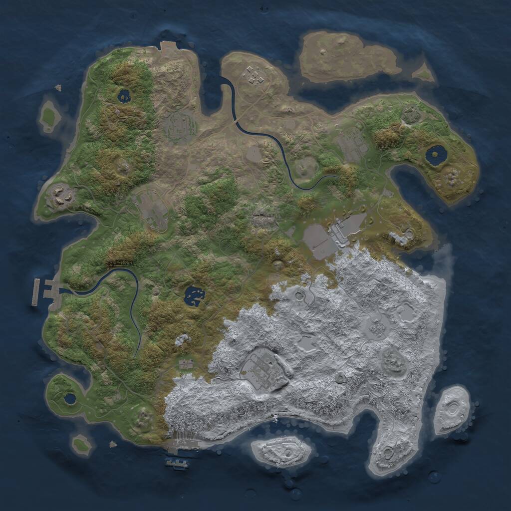 Rust Map: Procedural Map, Size: 3750, Seed: 456356, 14 Monuments