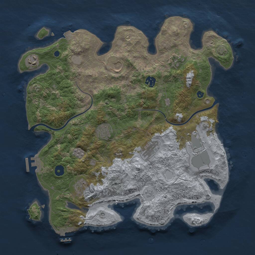 Rust Map: Procedural Map, Size: 3700, Seed: 588397696, 15 Monuments