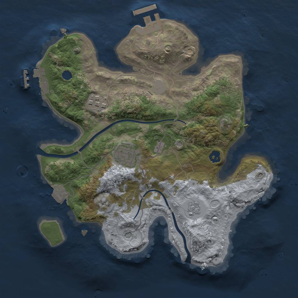 Rust Map: Procedural Map, Size: 2500, Seed: 1426804270, 7 Monuments